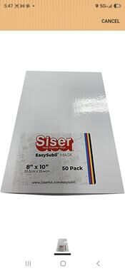Siser EasySubli Mask Transfer Tape 8" x 10" - 50 Pack (EasySubli HTV)